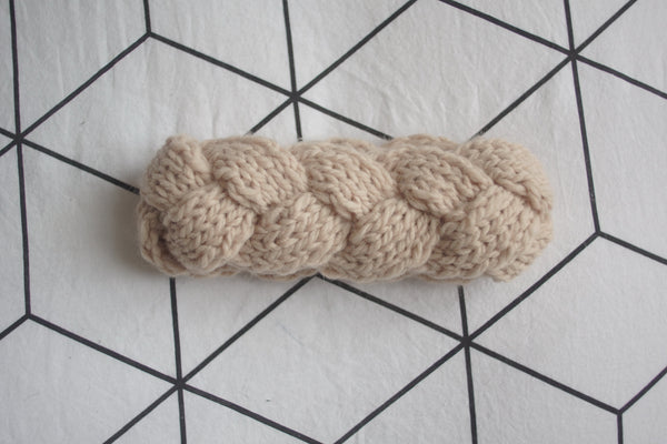 Headband tressé beige clair